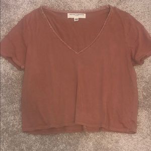 V neck cropped tee